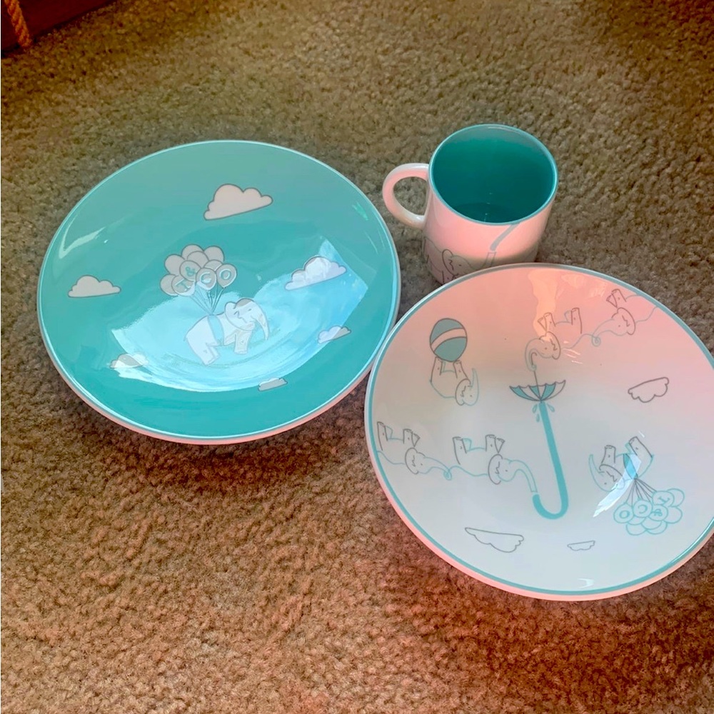 Tiffany & Co 3 Piece Elephant Bone In China Set